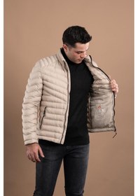 Resim Slimfit Dik Yaka Fermuarlı Erkek Puffer Mont 001 