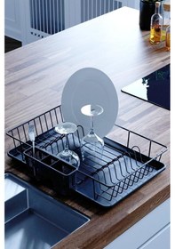 Resim Geseus Home Tek Katlı Tabaklık Bulaşıklık Mat Siyah Kb003s Siyah 