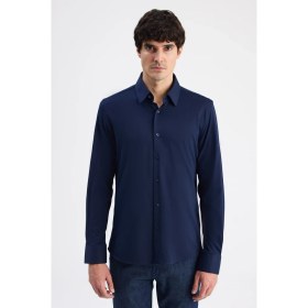 Resim D'S Damat Ds Damat Slim Fit Lacivert Örme Gömlek 6HF02G801281M 