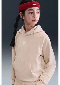 Resim Nike Kid's Kobe Therma Fit Basketball Hoodie Unisex Çocuk Kapüşonlu Sweatshirt Krem Krem 