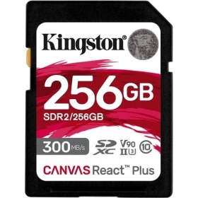 Resim Kingston SDR2-256GB Canvas React Plus SDXC UHS-II 300R-260W U3 V90 for Full HD-4K-8K Hafıza Kartı 