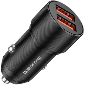 Resim Borofone Araç Çakmak Şarj Cihazı Dual Port USB-A Çıkışlı 5V / 2.4A Total output 12W Siyah Renk BZ19 Wisdom 