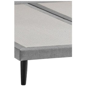 Resim Niron Slim Baza Ve Başlık Takımı - 80x180 Tek Kişilik Kumaş Kaplı Metal Karyola Ve Başlık Seti 