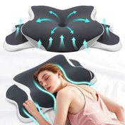 Resim Ayarlanabilir Boyun Yastığı, Boyun Desteği Yastığı, Ergonomik Boyun Yastığı, Yavaş Geri Dönüş Kelebek Yastığı, Yan Uyuyanlar, Sırt Uyuyanlar ve Karın Uyuyanlar - Konforlu Uyku Yastığı, Bellek Köpük Boyun Yastığı Ergonomik Uyku Boyun Yastığı 