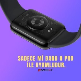 Resim Sneezy Xiaomi Mi Band 8 Pro İle Uyumlu Woven Wire Tasarım Metal Hasır Kordon Siyah 