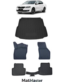 Resim MatMaster Skoda Octavia 2020 Model 5D Premium Ekstra Havuzlu Paspas Ve Bagaj Havuzu Set 