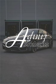 Resim Bay S PLUS Beyaz Özel Isim Soyisim Sticker 40*15 Folyo Ad Soyad Ve Isteğe Özel Cam Yazı Modelleri Özel Tasarım 
