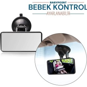 Resim Özgürce Ayarlanabilir Bebek Araç Aynası, Geniş Görüş, Güvenli ve Konforlu Sürüş 