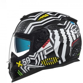 Resim LS2 Sx.100 Enıgma Mat Siyah Beyaz Motosiklet Full Face Kask 