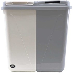 Resim Violet Çift Gözlü Çamaşır Sepeti Beyaz - Gri 90 L Beyaz - Gri 