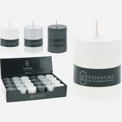 Resim Silindir Işıltılı Mum 4x5cm Gri 