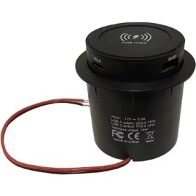 Resim W-0101 Kablosuz Type-C USB Portlu Araç Şarj Soketi Adaptörü 12V-24V 