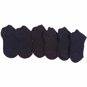 Resim Design Socks Unisex Çocuk Düz Siyah Patik Çorabı 6'lı 