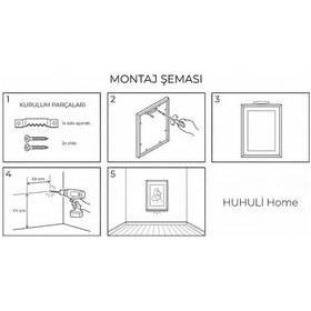 Resim Huhuli Ahşap Çerçeveli Wabi Sabi Koleksiyon Tablo Huhu727 