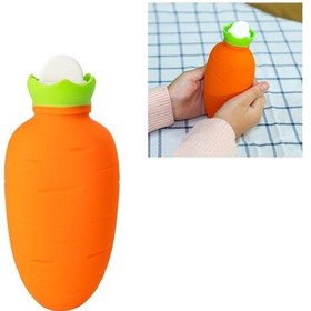 Resim Havuç Şeklindeki Silikon Su Enjeksiyonu Ilık Su Torbası Kış Sızdırmaz Ve Patlamaya Dayanıklı El Isıtıcı Turuncu 