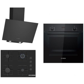Resim Bosch HBF512BB1T - POP7C6P30O - DWK64PJ60T Siyah Ankastre Set 