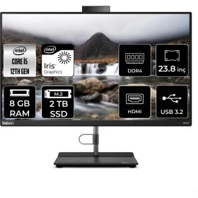 Resim Lenovo Thinkcentre Neo 30A i5 1240P All In One Bilgisayar 8GB RAM 2TB SSD 23.8" FHD FreeDOS + Per4 USB 12B0002CTXP304 