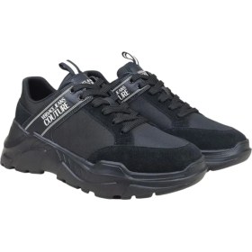 Resim Versace Erkek Kalın Kauçuk Tabanlı Kontrast Detaylı Siyah Sneaker 78YA3SC2ZSC53-899 