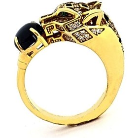 Resim Mavi Zirkon Taş Detaylı Kaplan Figürlü Italyan Tasarimi Gümüş Üze 17 