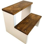 Resim İki Basamaklı Ahşap Tabure Ahşap - Beyaz 