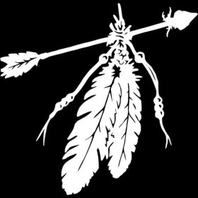 Resim Tsc Amerikan Yerli Ok Tüyleri Araba Etiket Beyaz Renk 18 cm 