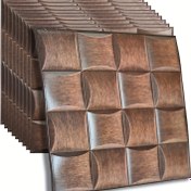 Resim 10 adet 3D Ahşap Dokulu Kendinden Yapışkanlı Duvar Kağıdı Karolar, Uygulaması & Çıkarması Kolay, Su Geçirmez & Nem Dirençli PVC, İç Mekan Dekorasyonu & Yenileme için İdeal, 30.48x30.48 cm, Ahşap Desenli Su Geçirmez Duvar Kağıdı 