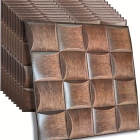 Resim 10 adet 3D Ahşap Dokulu Kendinden Yapışkanlı Duvar Kağıdı Karolar, Uygulaması & Çıkarması Kolay, Su Geçirmez & Nem Dirençli PVC, İç Mekan Dekorasyonu & Yenileme için İdeal, 30.48x30.48 cm, Ahşap Desenli Su Geçirmez Duvar Kağıdı 
