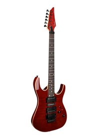 Resim Guson Modern Superstrat Hsh Fr Tremolo Elektro Gitar Flame Top - Crimson 