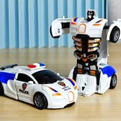 Resim Değiştirilebilir Polis Arabası Robot Oyuncak - Gerçek Spor Araba Robota Dönüşüm, Dayanıklı Plastik Manuel İşletme Piller Gerekmez, Beyaz ve Mavi ile Turuncu Vurgular, Gençler Erkek Kızlar için Hediye (Noel Şükran Günü Cadılar Bayramı), Genç Koleksiyonluk Oyuncak | Değiştirilebilir Oyuncak | Dayanıklı Plastik Yapı, Oyuncak Arabalar 