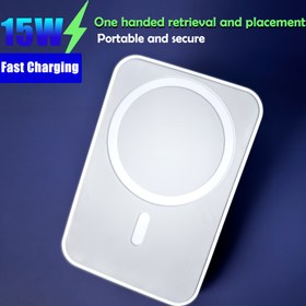 Resim 15W Hızlı Şarj Kablosuz Araç Şarj Cihazı, Güvenli Elde Taşınabilir Alma Özelliğine Sahip Taşınabilir USB Güç Kaynaklı, Pilsiz, ≤36V Çalışma Gerilimi, Kablosuz Şarj Fonksiyonlu 