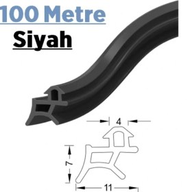 Resim Babawick Pen Markalarının Kapı Pencere Contası Pvc Fitili 100 Metre Siyah Tüm Standart Pvc 