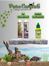 Resim Purecanpati Kaplumbağa Seti Kabuk Se.rtleştirici Ve Su Düzenleyici 