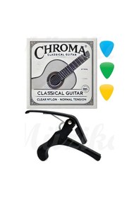 Resim Chroma Klasik Gitar Teli Takımı Kapo 3 Adet Pena Hediyeli 