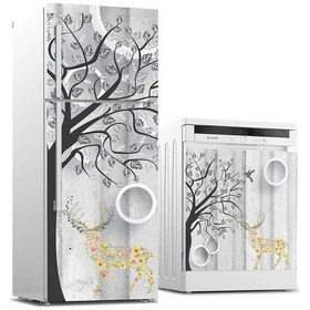 Resim Buzdolabı Ve Bulaşık Makinası Beyaz Eşya Sticker Kaplama Renkli G 