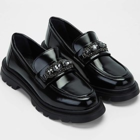 Resim Tamer Tanca Kadın Vegan Siyah Açma Loafer Ayakkabı 817 2399 Bn Ayk Sk23/24 Sıyah Acma Siyah 