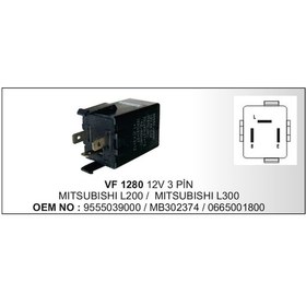 Resim Flasor 12V 3 Uclu Mitsubishi L200 L300 504630731 