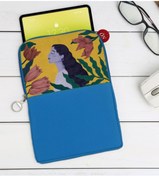 Resim Bk Gift Gift Woman Art Tasarımlı Taşınabilir Koruyucu Tablet Kılıfı & Organizer Çanta - Mavi-1 