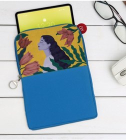 Resim Bk Gift Gift Woman Art Tasarımlı Taşınabilir Koruyucu Tablet Kılıfı & Organizer Çanta - Mavi-1 