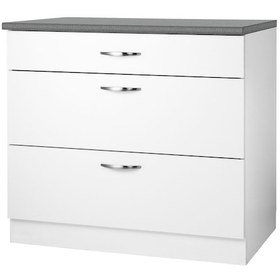 Resim Tuna Mutfak Çekmeceli Alt Modül 80 Cm Beyaz Tezgah Dahil 