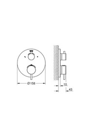 Resim Grohe Atrio Termostatik Banyo/duş Bataryası - 24135dc3 
