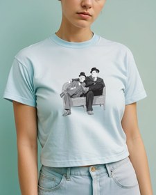 Resim Laurel & Hardy Crop Tişört 
