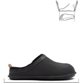 Resim Gezer 12464 Eva İçi Kürklü Islak Zemin Erkek Kışlık Ev Bahçe Sokak İş Terliği Siyah 