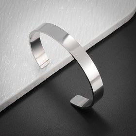 Resim Erkekler & Kadınlar için 1 Adet Paslanmaz Çelik Bilezik - Minimalist Parlak Bitiş, Günlük ve Resmi Kıyafetler İçin Cilalı Unisex Takı, Dayanıklı Şık Tasarım, Modern Aksesuar, Zarif İşçilik, Moda Severler İçin Şık Aksesuar 