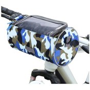 Resim Bisiklet Direksiyon Çantası Büyük Kapasiteli Dokunmatik Ekranlı Su Geçirmez Oxford Kumaşı Çok Amaçlı Askılı/torba Kullanıma Uygun Mavi Mavi 