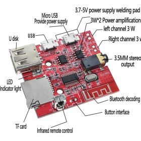 Resim Rob Ada Bluetooth 4.1 Amplikatör Ses Müzik Mp3 Modülü-Ir Uzaktan Kumandalı 