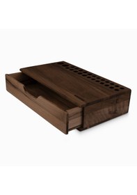 Resim Woodsaka Reka Mini Çekmeceli Kalemlik Organizer - Ceviz Ağacından 