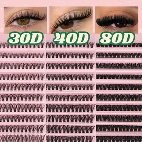 Resim 200 adet Küme Segmente Sahte Kirpik Seti, DIY Kirpik Uzatmaları, 0.07mm Kalınlık, DD Curl, Kabarık ve Ultra Kalın Stiller, Çeşitli Kalınlıklarda Mevcut, 10-16mm Uzunluklarda Karışık, Yeniden Kullanılabilir, Başlangıçlar İçin Uygun, Noel Makyajı. 