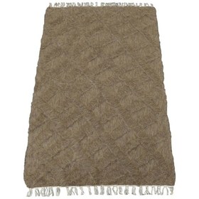 Resim Kilim Antik El Dokuma Yün Tek Renk Tiftik Siirt Battaniyesi 0021 - Yeni - Açık Kahverengi 