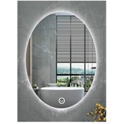 Resim EagleMırror 105x65cm Elips Dekoratif Banyo Duvar Aynası Ledli Banyo Duvar Aynası Salon Duvar Aynası 