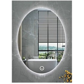 Resim EagleMırror 105x65cm Elips Dekoratif Banyo Duvar Aynası Ledli Banyo Duvar Aynası Salon Duvar Aynası 